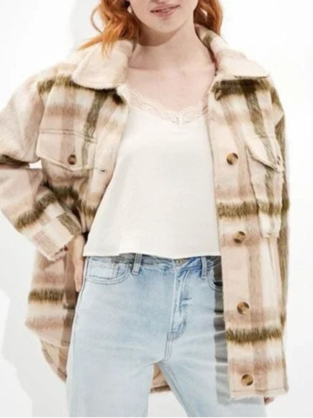 NWOT American eagle plaid Shacket